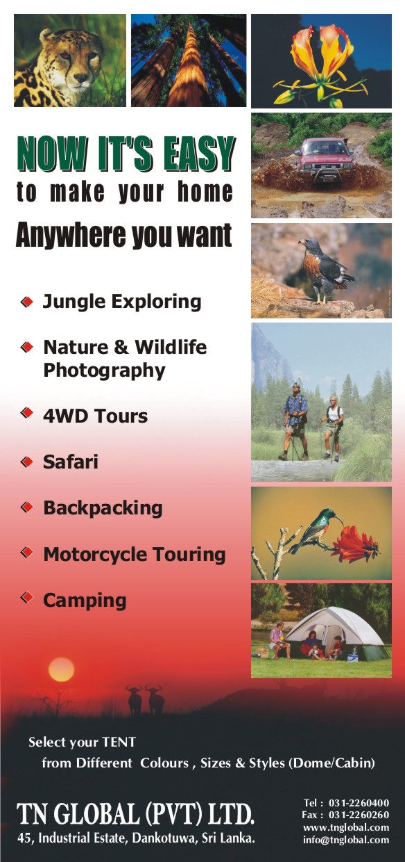 Camping tents in Sri Lanka. TN Global Ltd.